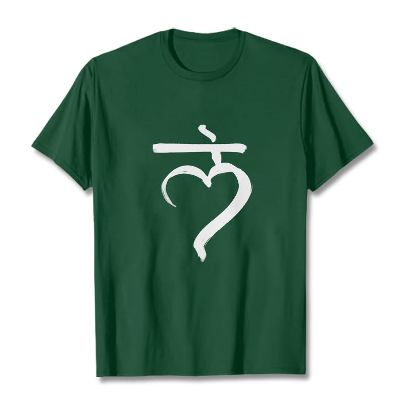 Buddha Stones Casual Lam Mantra Sanskrit Cotton Tee T-shirt - ForestGreen - 2XL - image 11