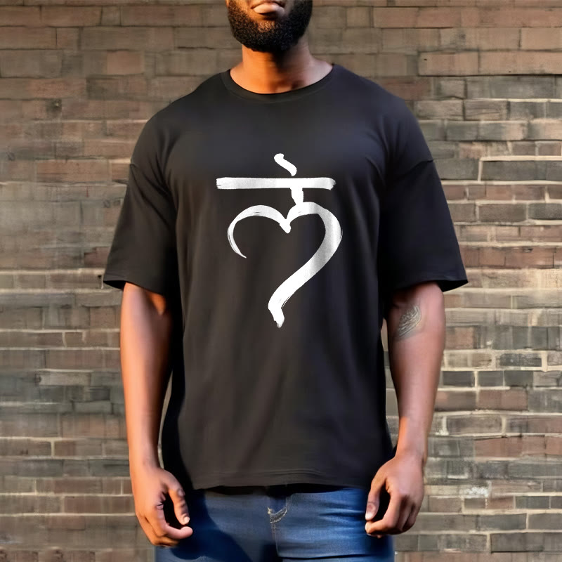 Buddha Stones Casual Lam Mantra Sanskrit Cotton Tee T-shirt - image 3