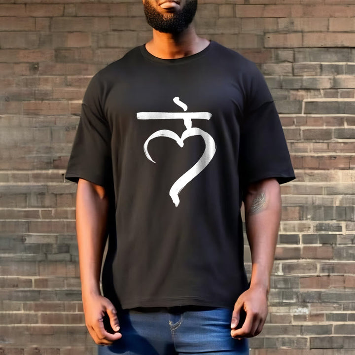 Buddha Stones Casual Lam Mantra Sanskrit Cotton Tee T-shirt - image 3