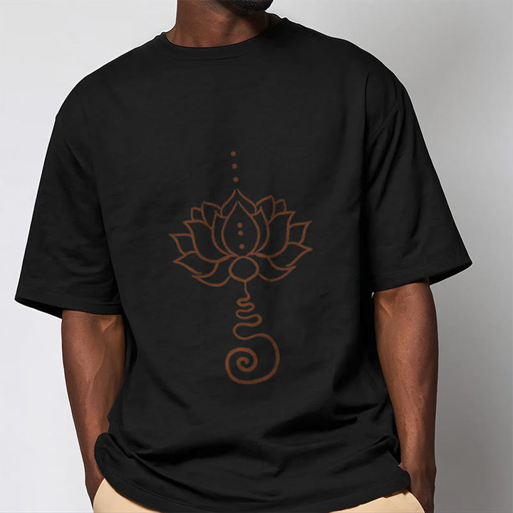 Buddha Stones Casual Lotus Design Cotton Tee T-shirt - image 6