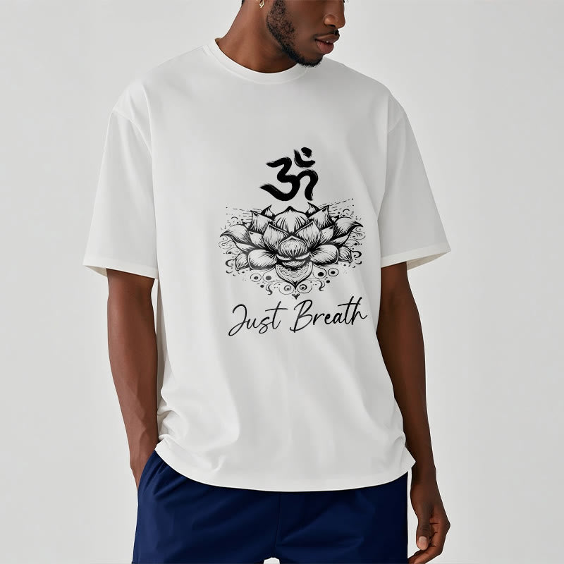 Buddha Stones Casual Om Symbol Lotus Flower Pattern Cotton Tee T-shirt - image 9