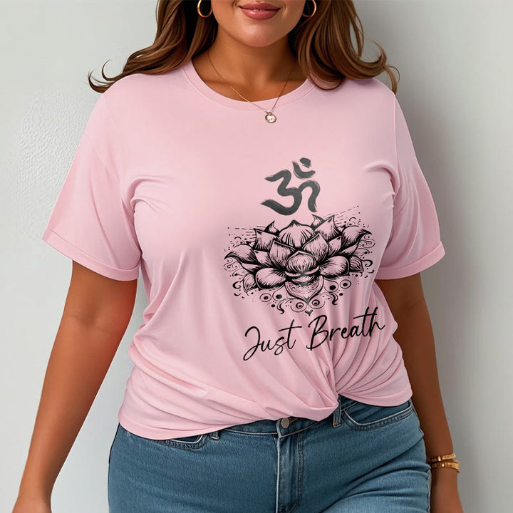 Buddha Stones Casual Om Symbol Lotus Flower Pattern Cotton Tee T-shirt - image 14