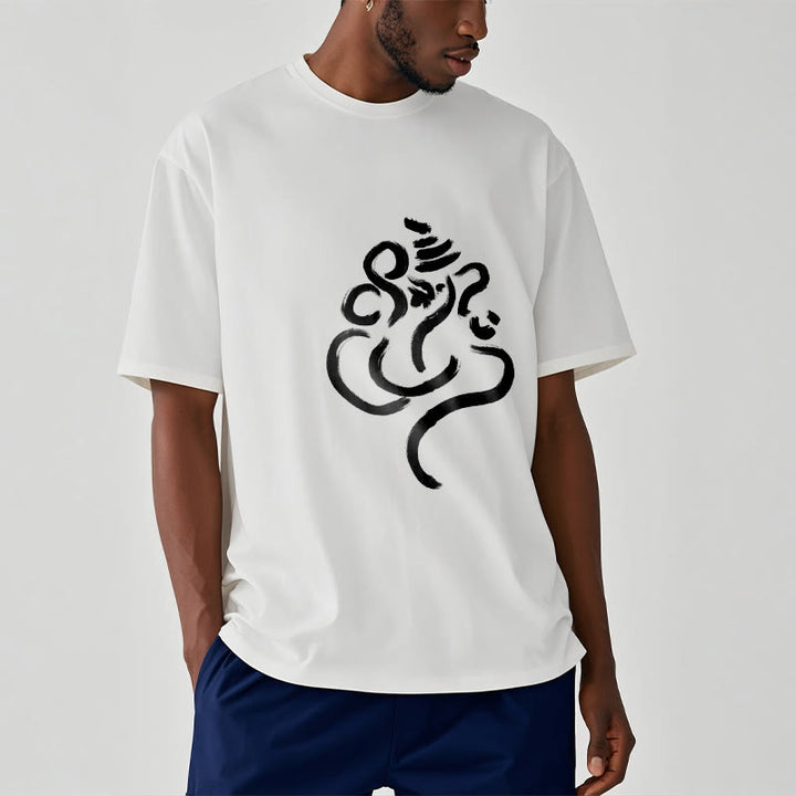 Buddha Stones Casual Ganesha Pattern Cotton Tee T-shirt - image 7
