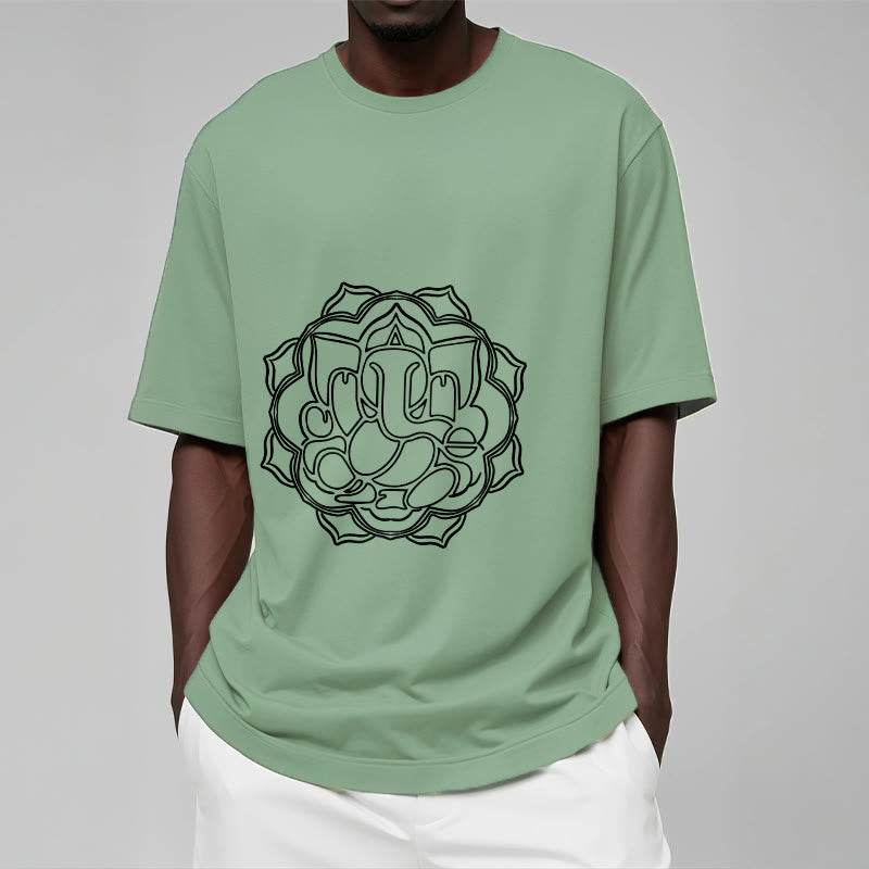 Buddha Stones Casual Mandala Design Ganesha Pattern Cotton Tee T-shirt - image 16