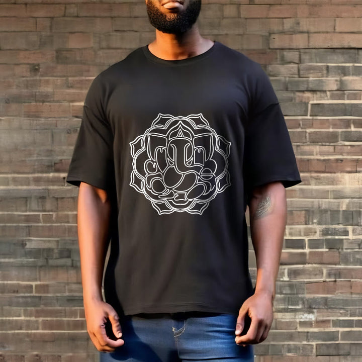 Buddha Stones Casual Mandala Design Ganesha Pattern Cotton Tee T-shirt - image 6