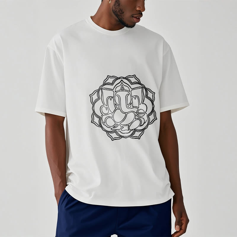 Buddha Stones Casual Mandala Design Ganesha Pattern Cotton Tee T-shirt - image 9