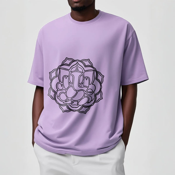 Buddha Stones Casual Mandala Design Ganesha Pattern Cotton Tee T-shirt - image 18