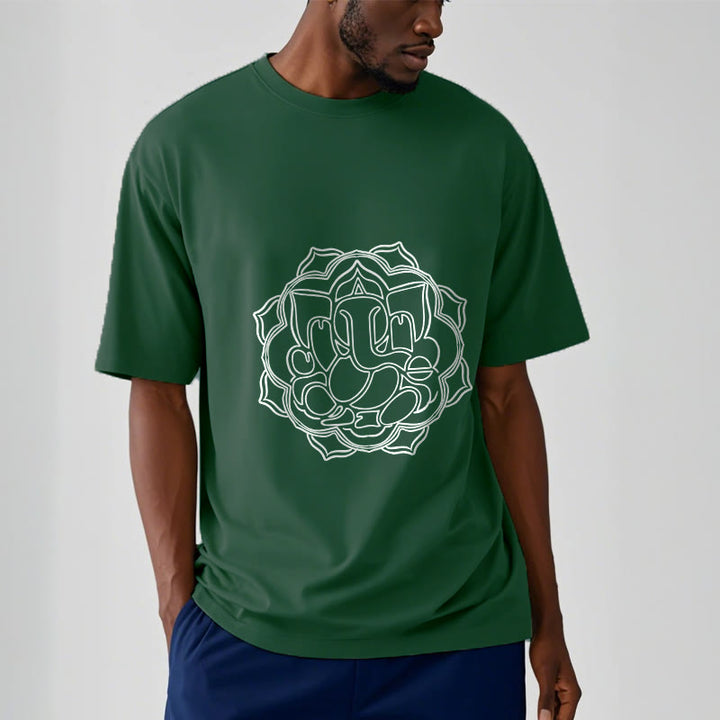 Buddha Stones Casual Mandala Design Ganesha Pattern Cotton Tee T-shirt - image 2