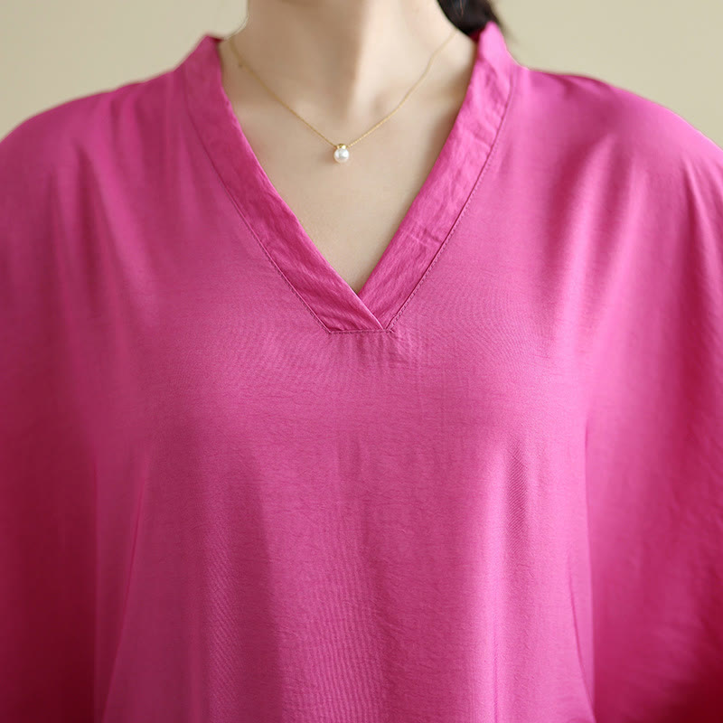 Buddha Stones Retro Casual Solid Color Long Sleeve Cotton Linen Maxi Dress With Pockets - image 29