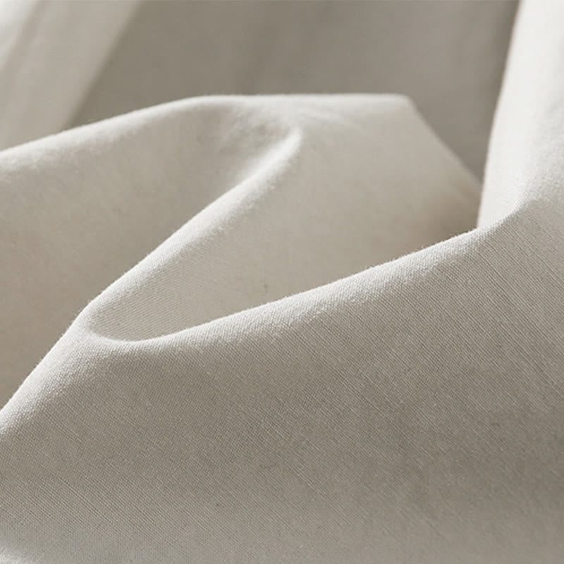 Buddha Stones Casual Plaid Pleats Buttons Design Long Sleeve Cotton Midi Dress With Pockets - image 13