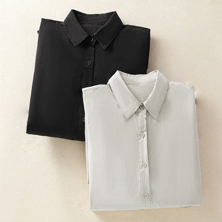 Buddha Stones Casual Plaid Pleats Buttons Design Long Sleeve Cotton Midi Dress With Pockets - image 27