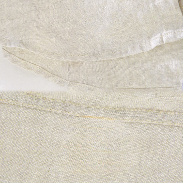 Buddha Stones Spring Men's Casual Pure Color Linen Long Sleeve Shirt With Pocket - image 5