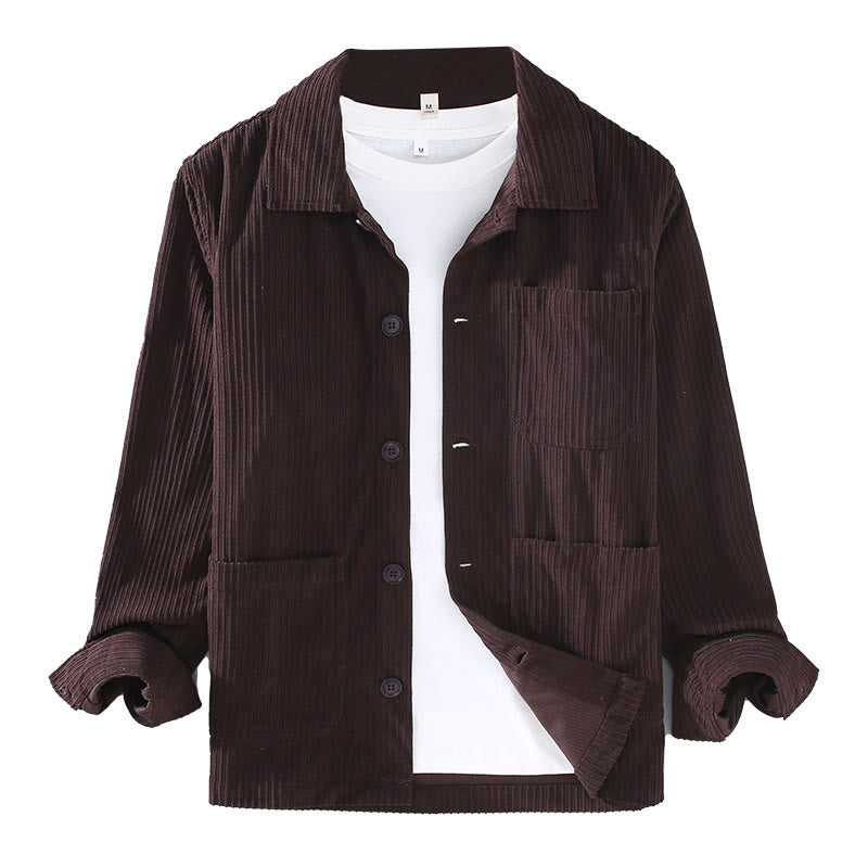 Buddha Stones Fall Lapel Design Long Sleeve Button Men's Jacket With Pockets - image 9