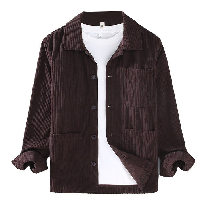 Buddha Stones Fall Lapel Design Long Sleeve Button Men's Jacket With Pockets - image 9