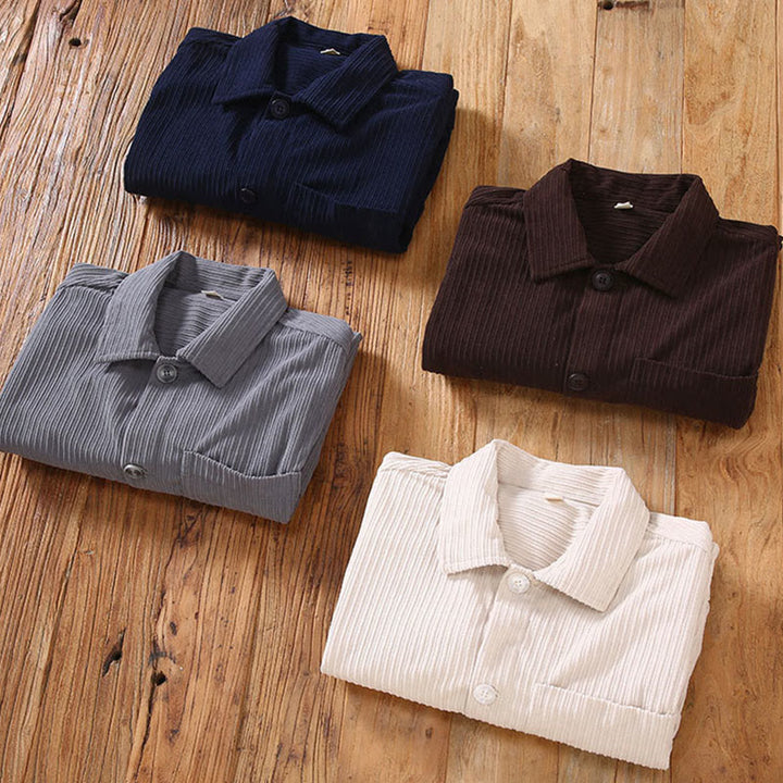 Buddha Stones Fall Lapel Design Long Sleeve Button Men's Jacket With Pockets - image 11