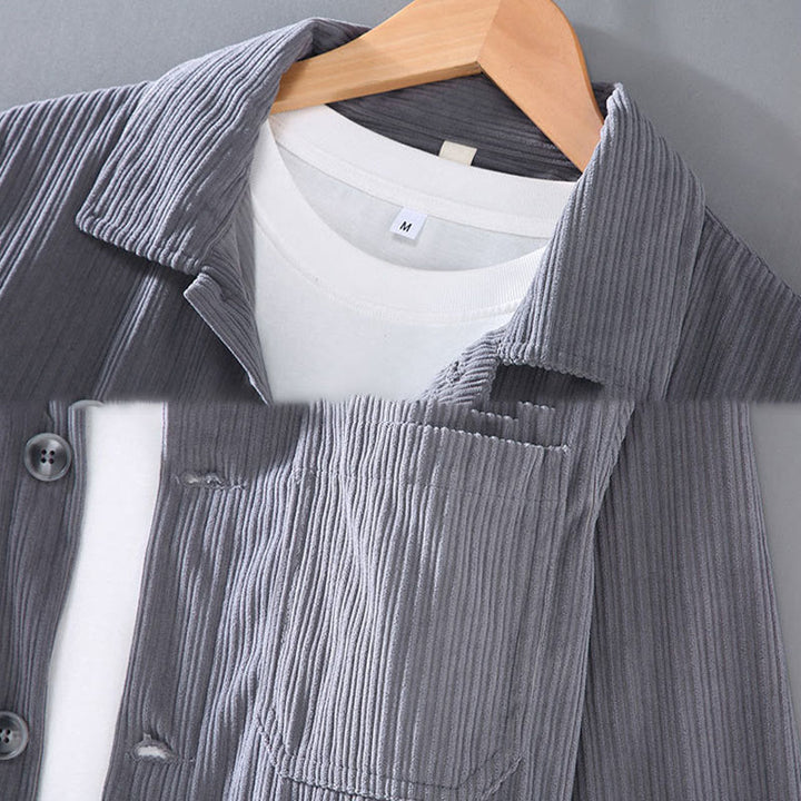 Buddha Stones Fall Lapel Design Long Sleeve Button Men's Jacket With Pockets - image 5