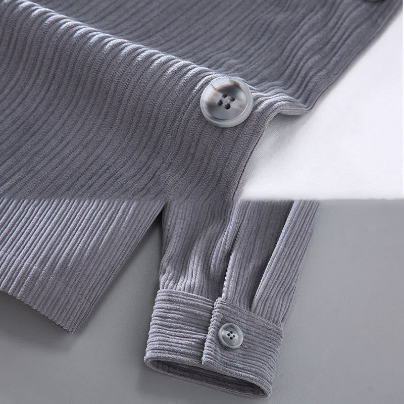 Buddha Stones Fall Lapel Design Long Sleeve Button Men's Jacket With Pockets - image 6