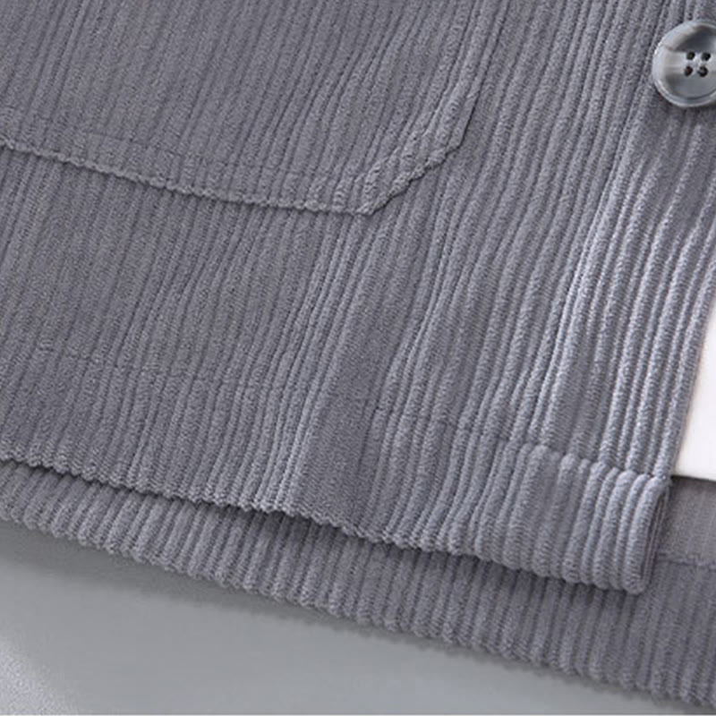 Buddha Stones Fall Lapel Design Long Sleeve Button Men's Jacket With Pockets - image 4