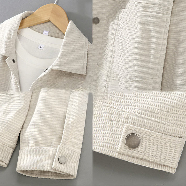 Buddha Stones Commute Lapel Design Buttons Men's Long Sleeve Jacket With Pockets - image 6