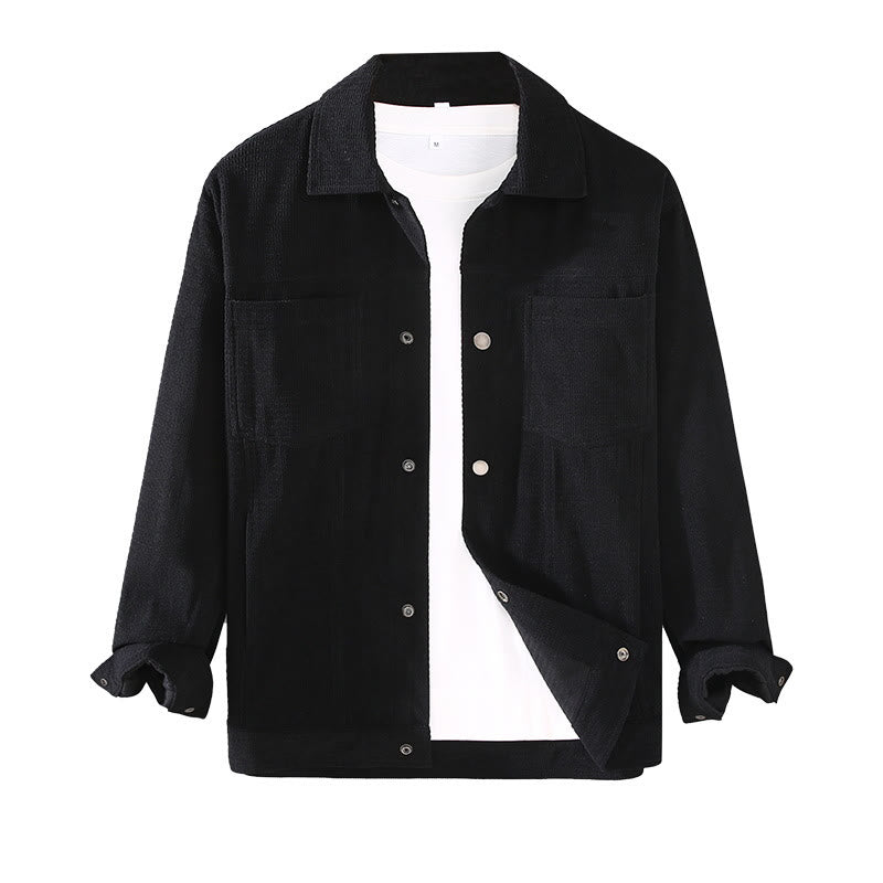 Buddha Stones Commute Lapel Design Buttons Men's Long Sleeve Jacket With Pockets - image 8