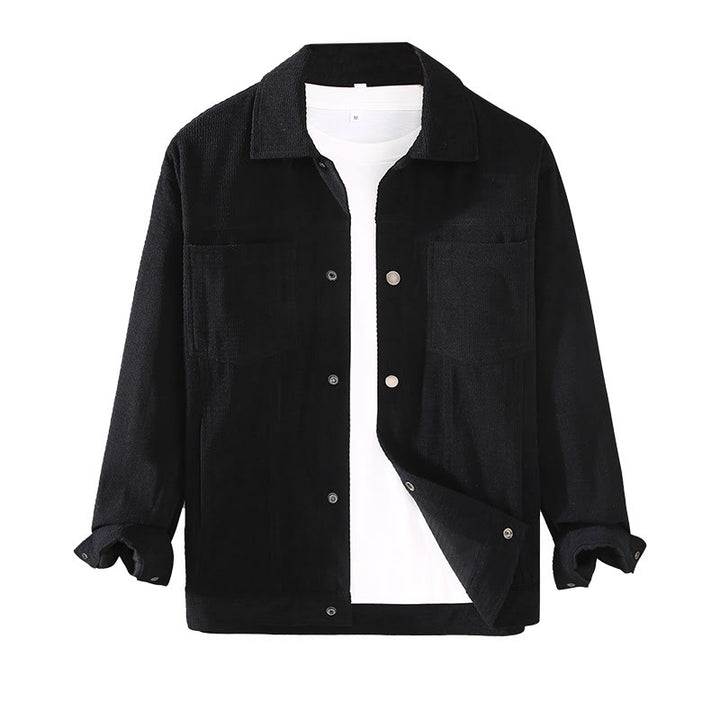 Buddha Stones Commute Lapel Design Buttons Men's Long Sleeve Jacket With Pockets - image 8