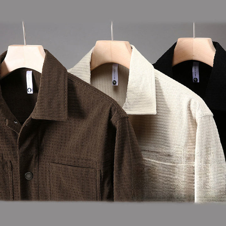 Buddha Stones Commute Lapel Design Buttons Men's Long Sleeve Jacket With Pockets - image 11