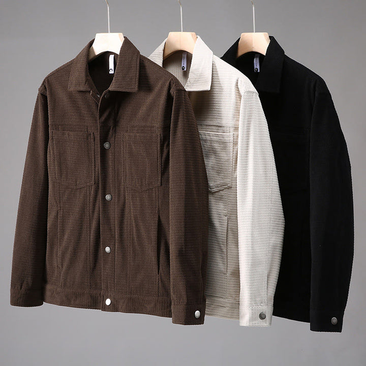 Buddha Stones Commute Lapel Design Buttons Men's Long Sleeve Jacket With Pockets - image 10