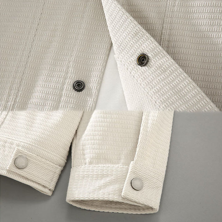 Buddha Stones Commute Lapel Design Buttons Men's Long Sleeve Jacket With Pockets - image 5