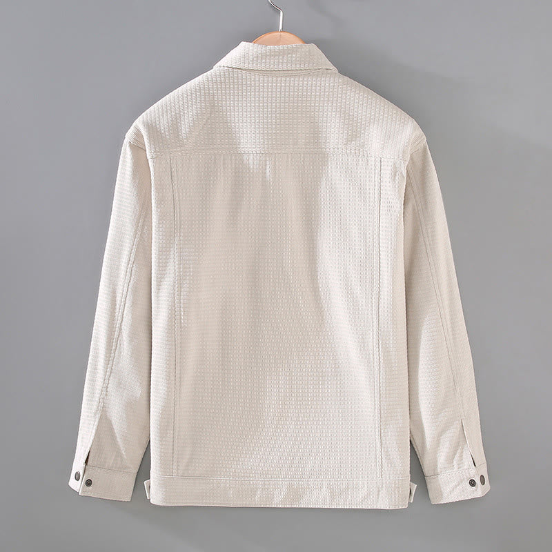 Buddha Stones Commute Lapel Design Buttons Men's Long Sleeve Jacket With Pockets - image 2