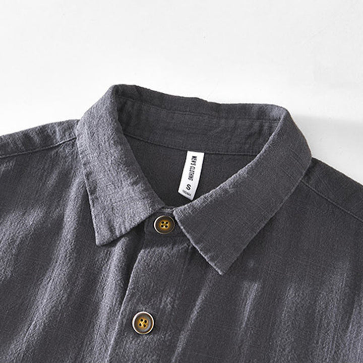 Buddha Stones Commute Plain Simple Buttons Design Men's Long Sleeve Ramie Linen Jacket With Pockets - image 19