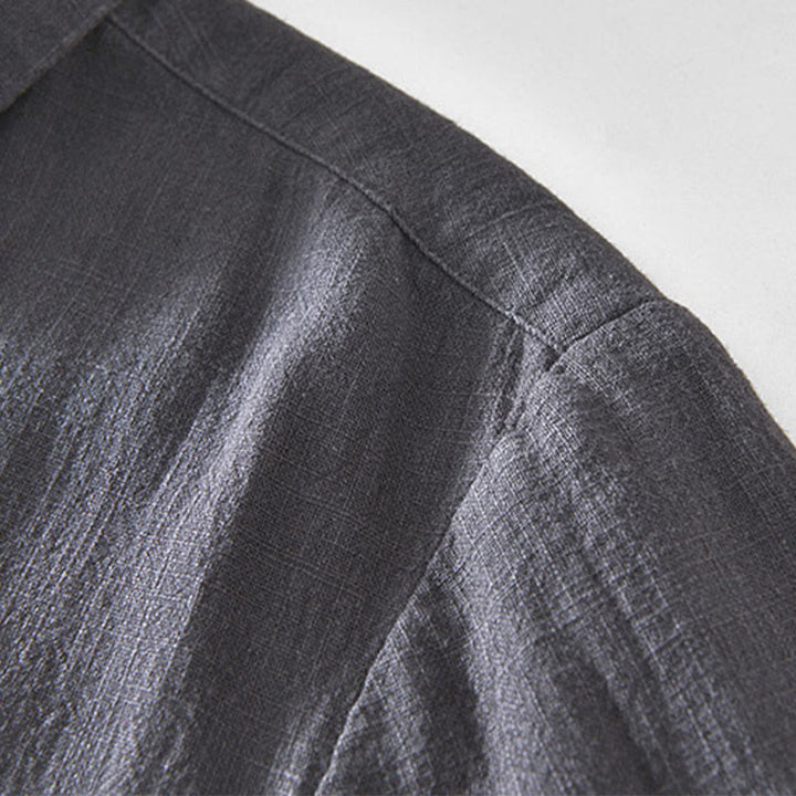 Buddha Stones Commute Plain Simple Buttons Design Men's Long Sleeve Ramie Linen Jacket With Pockets - image 21