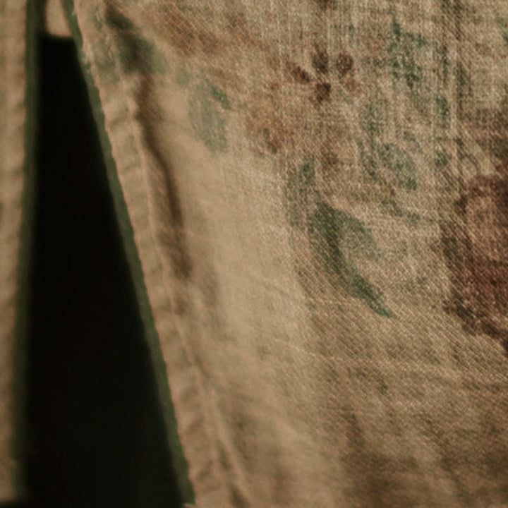 Buddha Stones Purple Flower Print Frog-Button Design Shirt - image 7