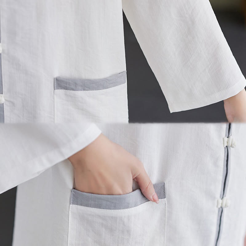 Buddha Stones 2pcs Cotton Tai Chi Shirt Top Pants Meditation Zen Clothing Women's Set - image 15