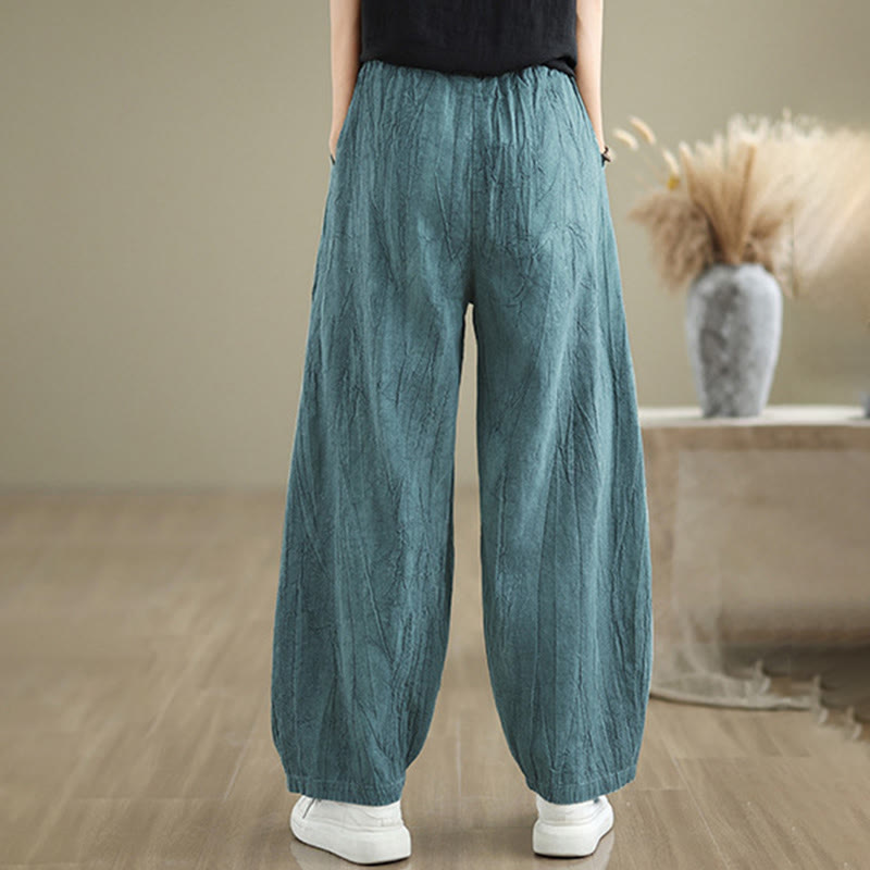 Buddha Stones Casual Plain Women's Cotton Linen Harem Pants With Pockets - image 16
