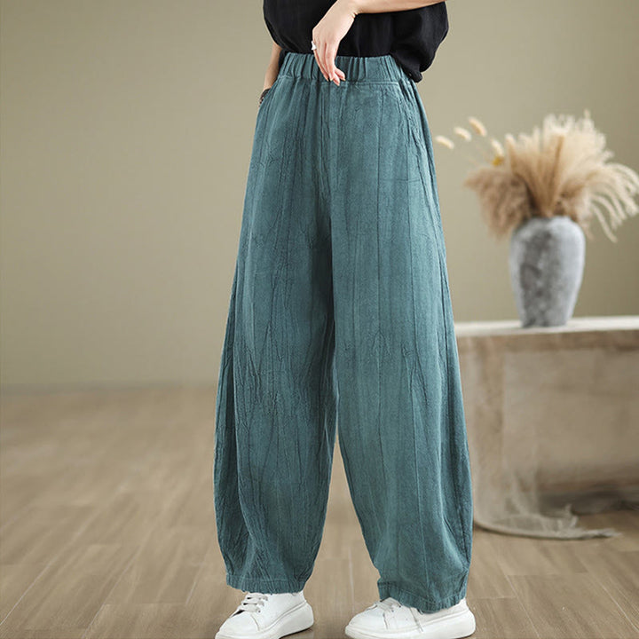 Buddha Stones Casual Plain Women's Cotton Linen Harem Pants With Pockets - image 15