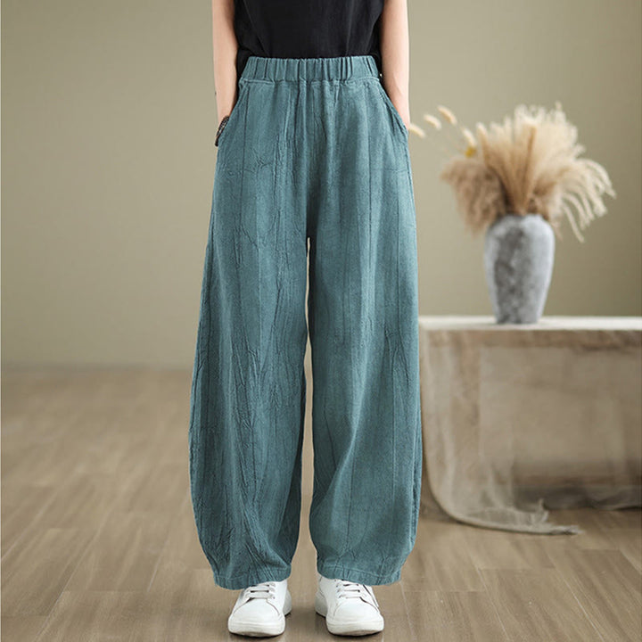 Buddha Stones Casual Plain Women's Cotton Linen Harem Pants With Pockets - image 19
