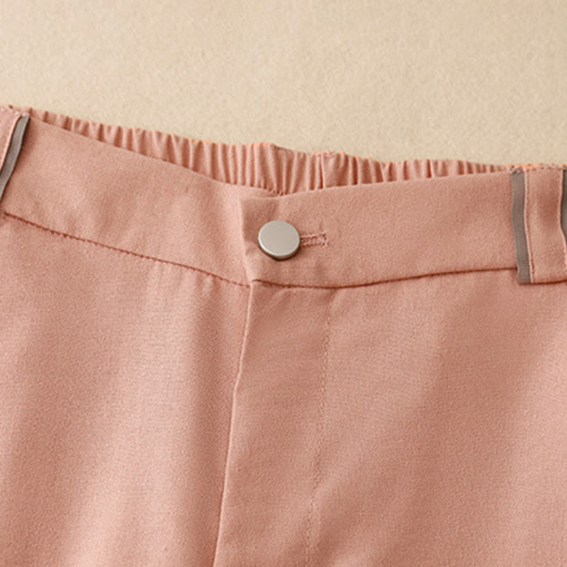 Buddha Stones Casual Straight Leg Design Women's Cotton Linen Pants With Pockets - image 2