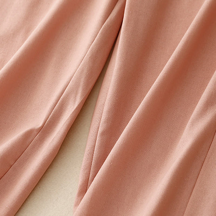 Buddha Stones Casual Straight Leg Design Women's Cotton Linen Pants With Pockets - image 5