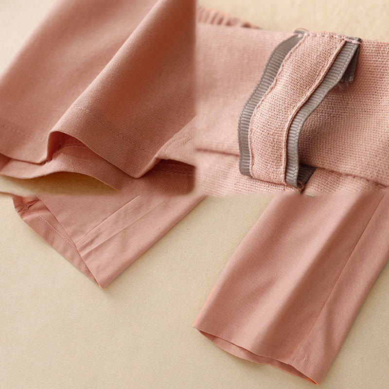 Buddha Stones Casual Straight Leg Design Women's Cotton Linen Pants With Pockets - image 4