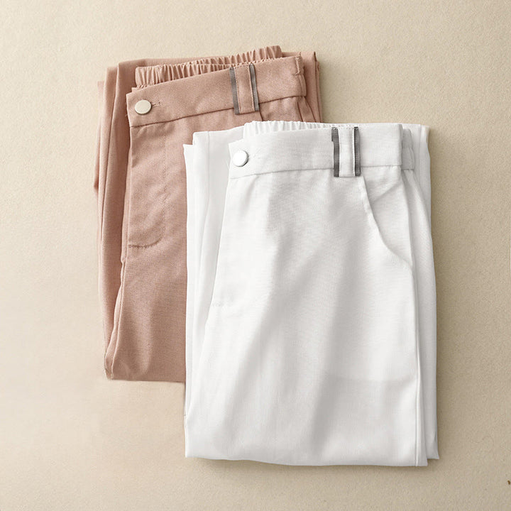 Buddha Stones Casual Straight Leg Design Women's Cotton Linen Pants With Pockets - image 14