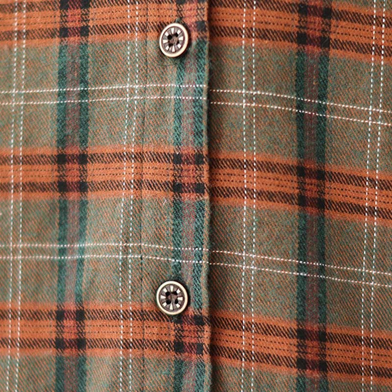 Buddha Stones Embroidered Plaid Pattern Cotton Women's Shirt - image 15