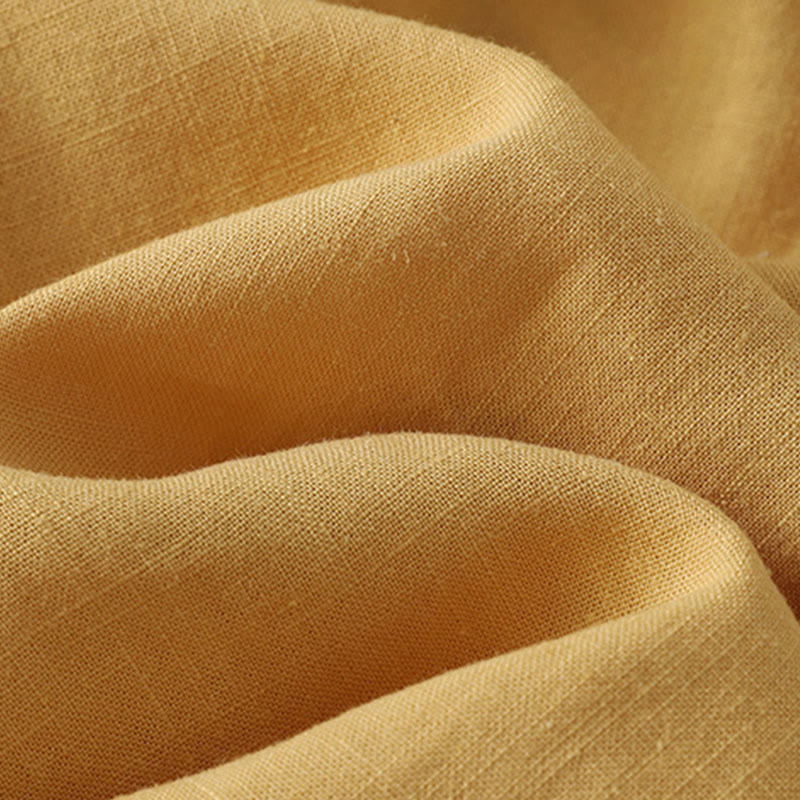 Buddha Stones Plain Slanted Buttons Cotton Linen Women's Shirt - image 2