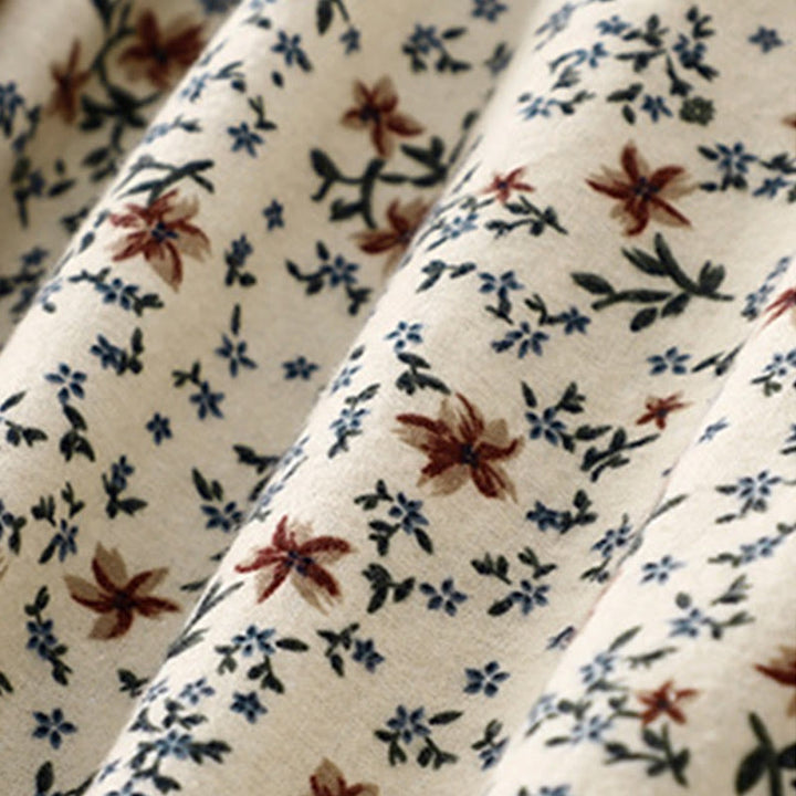 Buddha Stones Casual Florals Crew Neck Cotton Linen Women's Shirt - image 8