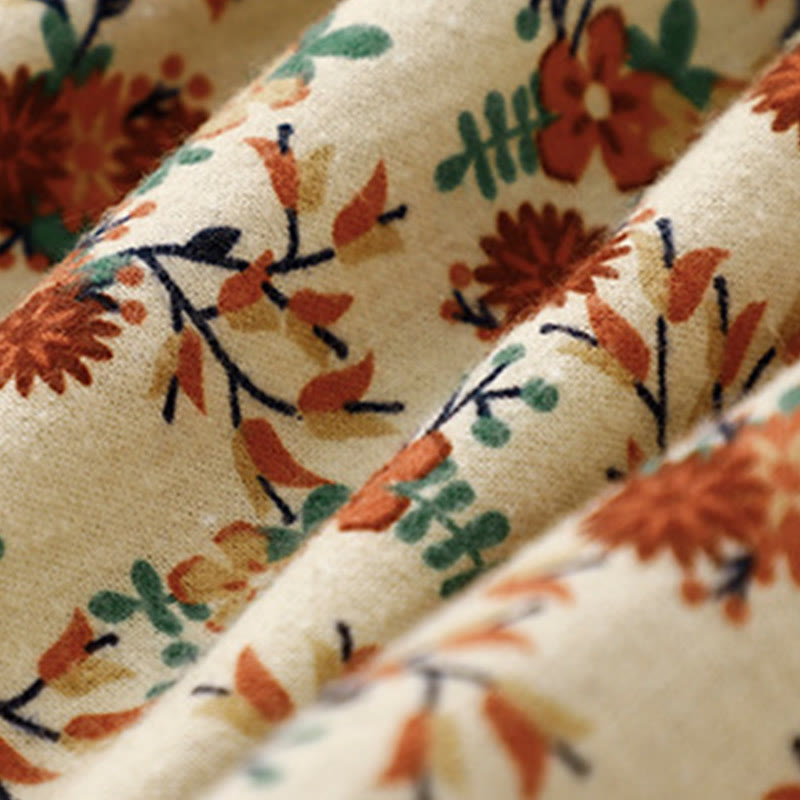 Buddha Stones Casual Florals Crew Neck Cotton Linen Women's Shirt - image 15