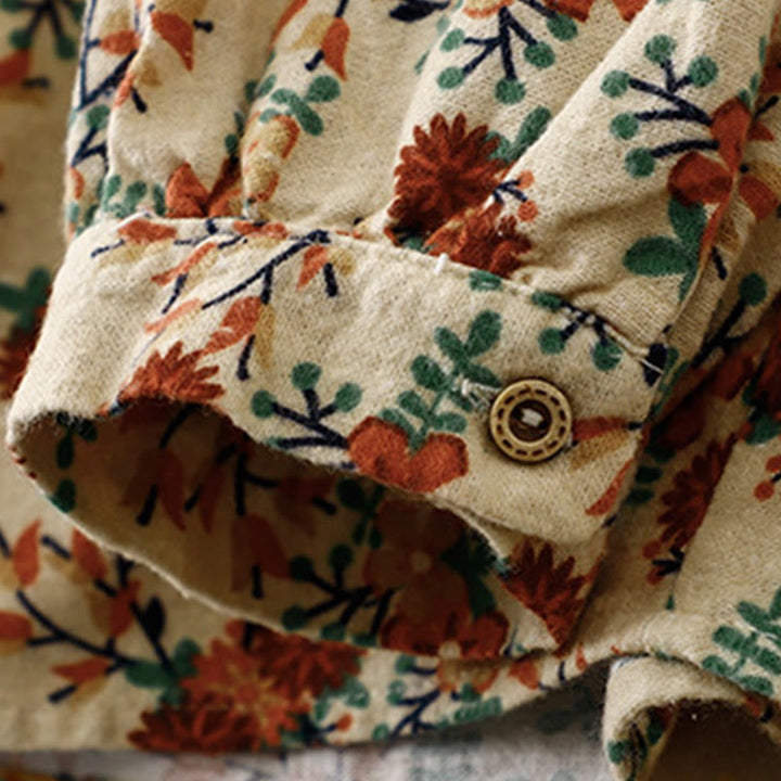 Buddha Stones Casual Florals Crew Neck Cotton Linen Women's Shirt - image 14