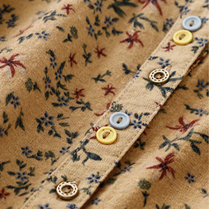 Buddha Stones Casual Florals Crew Neck Cotton Linen Women's Shirt - image 21