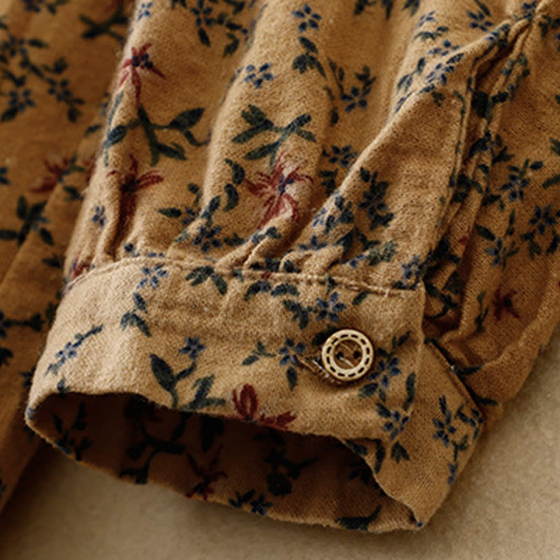 Buddha Stones Casual Florals Crew Neck Cotton Linen Women's Shirt - image 22