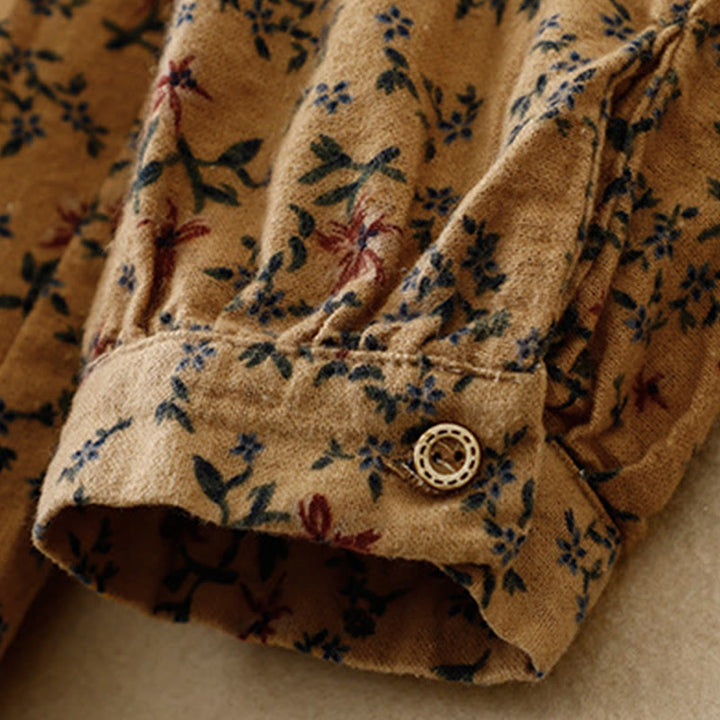 Buddha Stones Casual Florals Crew Neck Cotton Linen Women's Shirt - image 22