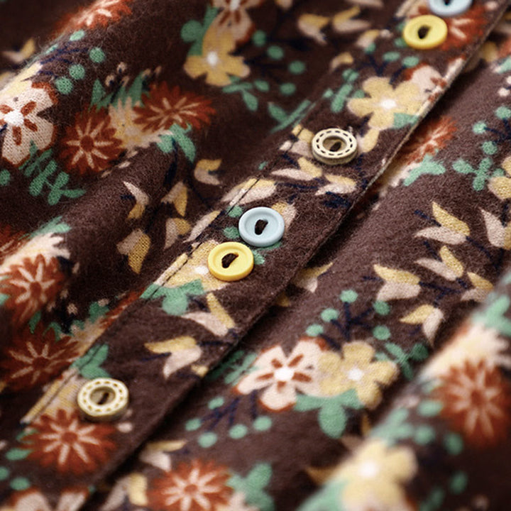 Buddha Stones Casual Florals Crew Neck Cotton Linen Women's Shirt - image 25