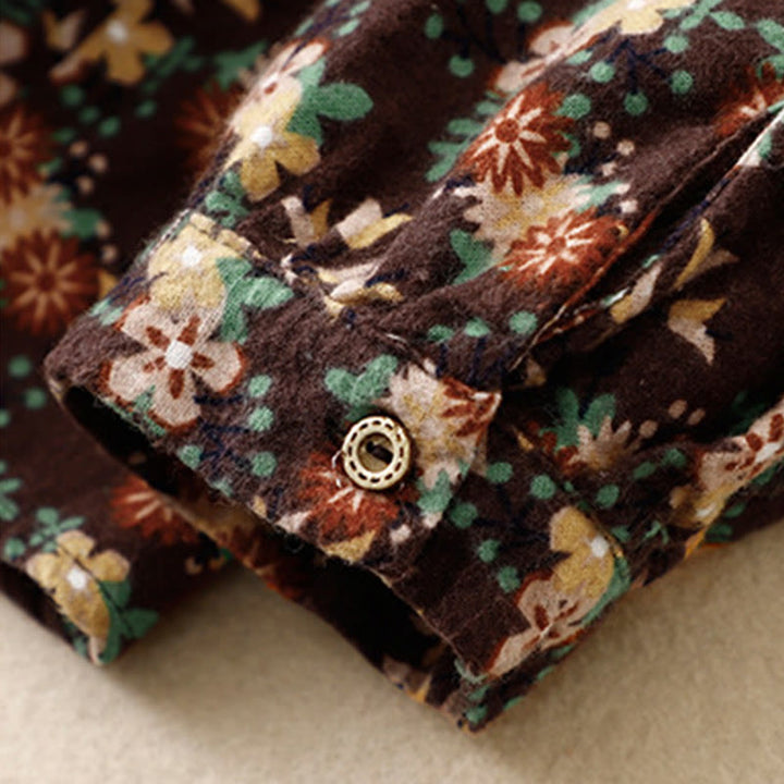 Buddha Stones Casual Florals Crew Neck Cotton Linen Women's Shirt - image 27